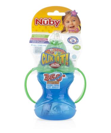 Nuby No-Spill Flip N' Sip Clik-It Cup with 360 Straw 8oz - Multicolor - Buy Online on SooperMarket.com