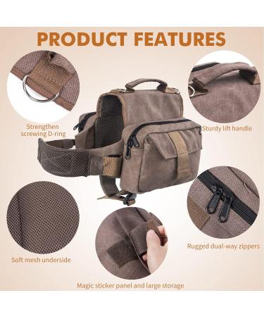 Medium Dark Yellow Dog Backpack Harness for Hiking & Travel | Medium & Large Dog Saddle Bag Rucksack with Leash - Buy Online on SooperMarket.com