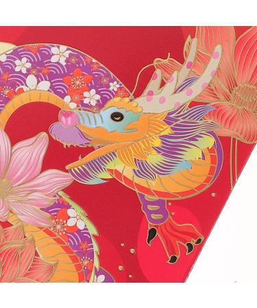 2024 Lunar Chinese New Year Red Envelopes 6pcs Spring Festival Hong Bao Red Pocket Cartoon Gold Raised Foil Dragon Lai See Lucky Money Envelopes - Buy Online on SooperMarket.com