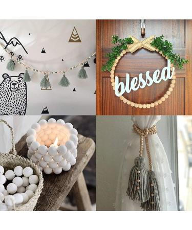 UOONY 800pcs Wooden Beads for Crafts - 7 Sizes Unfinished Natural Wood Bulk Beads for Garland, Macrame, Jewelry Making, DIY Farmhouse Decor - Buy Online on SooperMarket.com