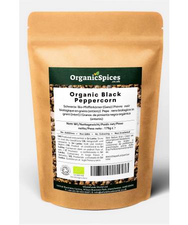 Organic Black Peppercorns 175g | Soil Association Certified