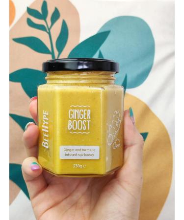 BeeHype - Ginger Boost - Ginger and Turmeric Infussed Raw Honey with NO Preservatives and NO Refined Sugars Vegetarian Nut and Dairy Free 6 x 230g Ginger Boost Pack of 6 - Buy Online on SooperMarket.com