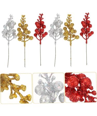 ORFOFE Wreath Decor 15pcs Simulated Fruit Skewers Xmas Fruits Stems Xmas Fruits Branch Fruits Branch Picks Fake Fruit Foam Christmas Wedding Decor - Buy Online on SooperMarket.com
