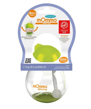 Lansinoh mOmma Straw Cup Green  Safe and Hygienic  for 18 Months and Older  Spill Proof Technology  No Hassle Cleaning  BPA Free Green With Straw