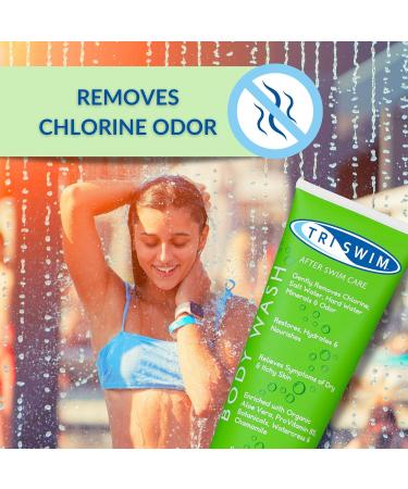 TRISWIM Chlorine Removal Body Wash | After Swim Care | Moisturising Anti-Chlorine Vegan Shower Gel For Swimmers | Apricot & Mango (250ml) - Buy Online on SooperMarket.com
