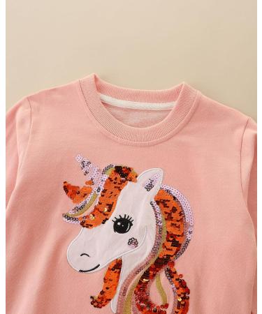 Girls Unicorn Sweatshirt for Kids | Cotton Long Sleeve Pullover | Toddler Clothes Age 2-3 Years | Casual Jumper T-Shirt | 1-12 Years - Buy Online on SooperMarket.com