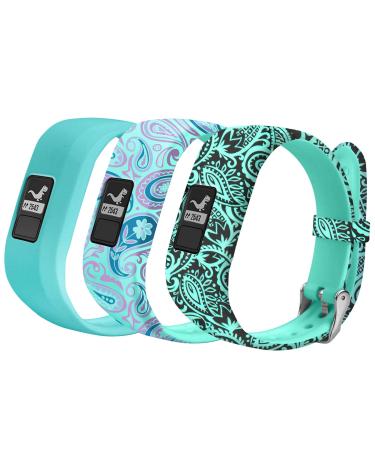Bands Compatible with Garmin Vivofit JR Bands Vivofit JR 2 Bands/vivofit 3 Bands Accessories Replacement Watchbands Starp for Kids Boys Girls Women with Metal Secure Clasp for Garmin Vivofit 3 JR,3PCS