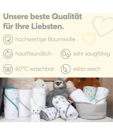Kolibri Baby Hooded Towel | 75x75 cm | 100% Cotton | Oeko Tex 100 | Best Gift for Newborns | Unisex Rainbow & Balloon Design - Buy Online on SooperMarket.com
