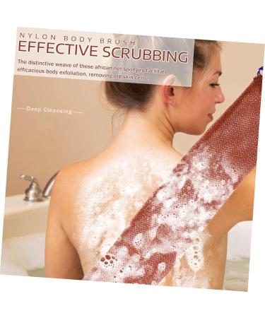HAPINARY 1 Set Bath Towel Exfoliating Loofah Back Wash Scrubber Exfoliating African Net Towels Nylon Brown - Buy Online on SooperMarket.com