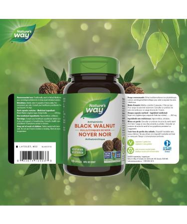 Nature's Way Black Walnut Hulls Health Supplement 100 Vegetarian Capsules - Buy Online on SooperMarket.com