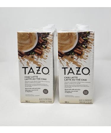 Tazo Chai Latte Black Tea Concentrate Blend with Milk & Enjoy! - 6 x 946mL