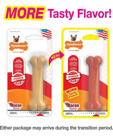 Nylabone Power Chew Dog Bone for Aggressive Chewers - Bacon X-Small/Petite - 1 Count - Buy Online on SooperMarket.com