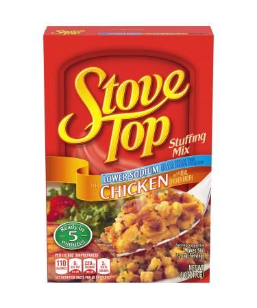 Stove Top Low Sodium Stuffing Mix for Chicken with 25% Less Sodium (6 oz Box)