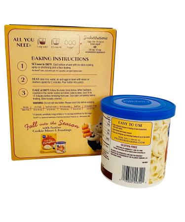 Pillsbury Perfectly Pumpkin Cake Mix (15.25oz) with Cream Cheese Frosting - 2-in-1 Bundle - Buy Online on SooperMarket.com