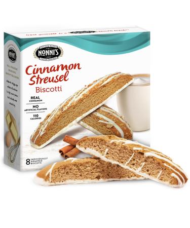 Nonni's Cinnamon Streusel Biscotti Italian Cookies - Biscotti Individually Wrapped - Italian Biscotti Cookies w/ Oats & Cinnamon Streusel Icing & Almonds - Kosher - 6.88 oz