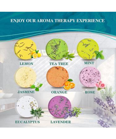 Shower Steamers Aromatherapy 8 Pack - Eucalyptus Menthol Stress Relief Set | Self Care and Valentines Gifts for Women and Men | Shower Bath Bombs for Relaxation - Buy Online on SooperMarket.com