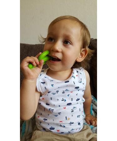 Baby Cactus Teether - Infant Training Toothbrush in Green | Eco-Friendly Silicone Teething Toy - Buy Online on SooperMarket.com