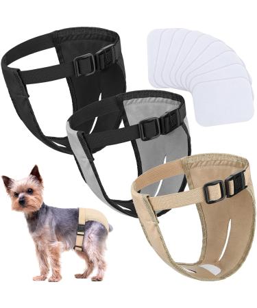 3 pack dog trousers dog diapers with 9 women bands adjustable bitches protective trousers in the heat's monthly bleeding physiologically puppy season washable.