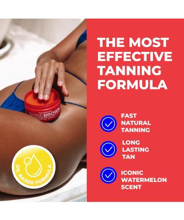 BYROKKO Shine Brown Watermelon Sunbed Cream Sunbed Tanning Accelerator Use it as tanning cream or tanning lotion for fast Intense Tan In Sunbeds & Outdoor Sun 200 ml - Buy Online on SooperMarket.com