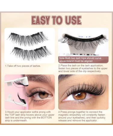 Buy WIWOSEO Reusable Magnetic Eyelashes - Dual Magnetic Lashes for a Natural Look | Glue-Free with Applicator | 2 Pairs B-15MM for Effortless Beauty - Buy Online on SooperMarket.com