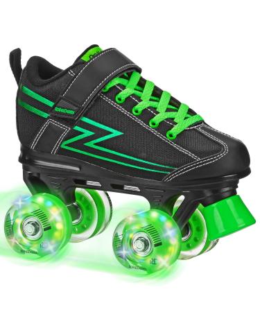 Roller Derby Blazer Boy's Lighted Wheel Roller Skate Black/Green Size 5