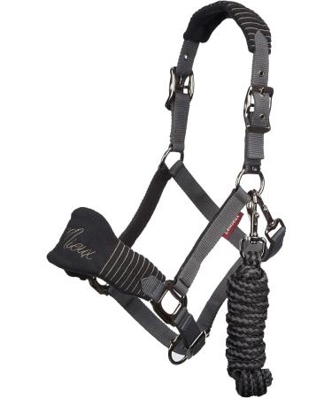 LeMieux Vogue Fleece Headcollar & Leadrope - Full Size Black/Grey | Premium International Shipping - Buy Online on SooperMarket.com