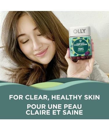 OLLY Flawless Complexion Gummy Supplement with Vitamins E A & Zinc Berry Fresh Flavour for Healthy Skin 25 day supply 50 gummies - Buy Online on SooperMarket.com