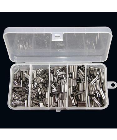 AGOOL Mini Copper Double Barrel Crimp Sleeves Kit - 300pcs/box - High Strength Brass Copper Crimping Loop Sleeve Fishing Line Tube Connector Kit - Buy Online on SooperMarket.com