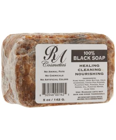 RA COSMETICS 100% Black Facial Soap Natural Healing Cleansing Bar