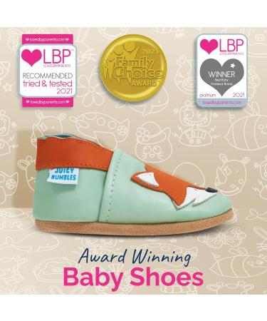 Soft Sole Baby Shoes - Leather Toddler Shoes for Baby Girl or Boy (6-12 Months) - Grey Fox Design - Buy Online on SooperMarket.com