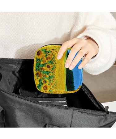 Sunflowers Sanitary Napkin Storage Bag - Portable Period Pouch for Women & Teens - Multi-colored - 1PC - Buy Online on SooperMarket.com