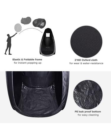 AW Black Portable Spray Tanning Tent Pop Up Booth | Sunless Waterproof with Clear Window & Carry Bag | 49x45x84 - Perfect for Makeup & Painting - Buy Online on SooperMarket.com