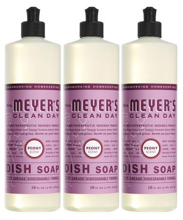 Mrs. Meyer's Liquid Dish Soap Biodegradable Formula Peony 16 fl. oz - Pack of 3