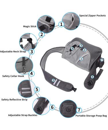 Adjustable Dog Sling Carrier for Small Dogs/Cats 5-10lbs - Hands-Free Puppy Front Pouch with Soothing Bottom Support - Soft Padded Shoulder Bag for Travel & Outdoor Activities - Buy Online on SooperMarket.com