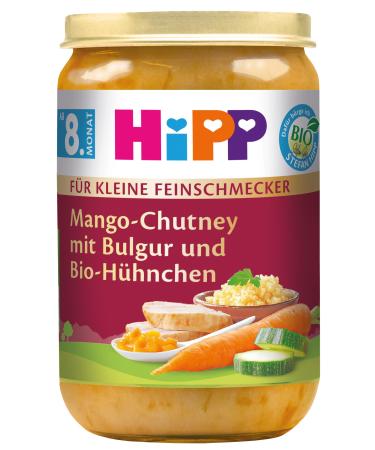 Hipp for small gourmet menus mango chutney with Bulgur and organic chicken 6 Pack (6 x 220 g) H 6441 Mango/Bulgur-Huhn 220g Mango/Bulgur-Huhn