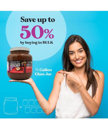 Wilderness Poets Organic Chocolate Hazelnut Butter | 100% Organic No Palm Oil | 8 oz Glass Jar - 70% Hazelnuts 30% Dark Chocolate - Buy Online on SooperMarket.com