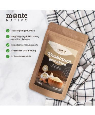 Buy Monte Nativo Garlic Powder 500g - Pure & Aromatic Spice for Cooking - Additive-Free Allium Sativum Granulate - Buy Online on SooperMarket.com