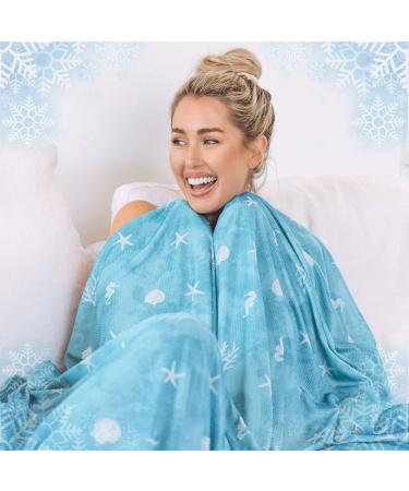 Cooling Blanket with Double Sided Cold Effect Twin/Full Size Lightweight Breathable Summer Coastal Theme Blankets for Bed Transfer Heat to Keep Body Cool for Hot Sleepers and Night Sweats 60 x90 Emerald Twin 60"x90"