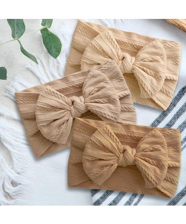 3-Pack Baby Turban Headbands for Newborns | Soft & Stretchy Toddler Hair Bands | Multicolored Headgear for Girls - Buy Online on SooperMarket.com