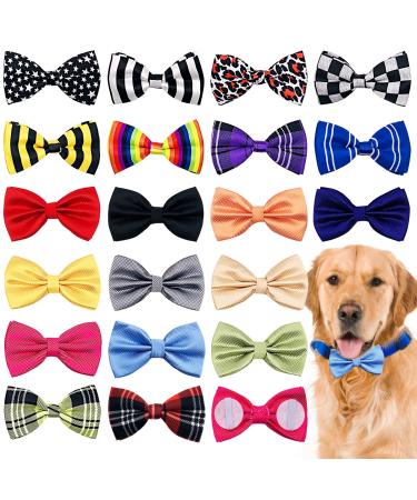 JpGdn Small Dogs Collar Attachment Bows Ties for Puppies Cats Birthday Party Adjustable Bowties Sliding Bows Neckties Grooming Accessories Costumes Wedding 20pcs for large size