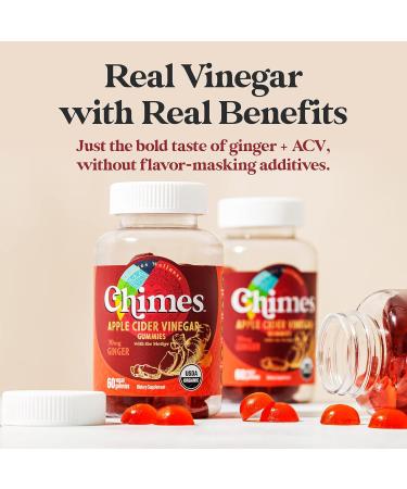 Chimes Apple Cider Vinegar Gummies with Ginger - Organic USA Made 1000mg ACV + 60mg Ginger per 2 Gummies - 60 Count - Buy Online on SooperMarket.com