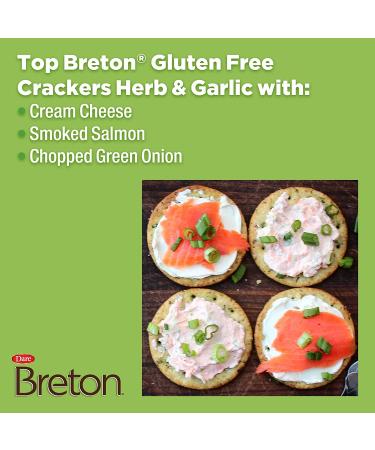 Dare Breton Gluten Free Herb & Garlic Crackers, 4.76 oz Box (Pack of 6) - Healthy Snacks, No Artificial Colors or Flavors. Tapioca & Green Lentil Flour - Buy Online on SooperMarket.com