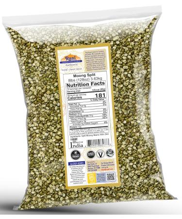 Rani Moong Split Lentils Indian 128oz (8lbs) Bulk - All Natural, Gluten Friendly, Non-GMO, Kosher, Vegan | Indian Origin, Net Wt. 3.63kg - Buy Online on SooperMarket.com