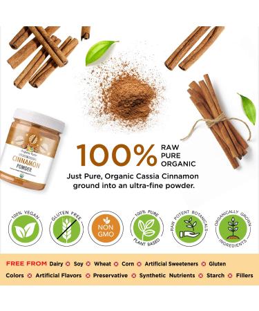 Organic Veda Cinnamon Powder - 100% Pure & Organic Ground Cinnamon Bark - 8 oz - Ideal for Cooking, Baking, Coffee & Tea - Buy Online on SooperMarket.com