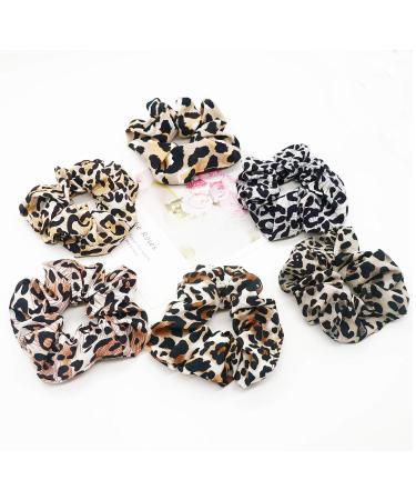 11pcs Cheetah Print Hair Scrunchies Pack for Women and Girls - Leopard Chiffon Scrunchie Holder with Elastic Hair Ties - Trendy Animal Print Hair Accessories - Buy Online on SooperMarket.com