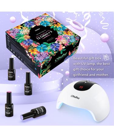 Ohuhu 12 Colors Gel Nail Polish Set with UV Light Kit - Glossy and Matte Top Coat - 36W UV LED Lamp - Soak Off Manicure Gift for Girls - Mothers Day Special - Buy Online on SooperMarket.com