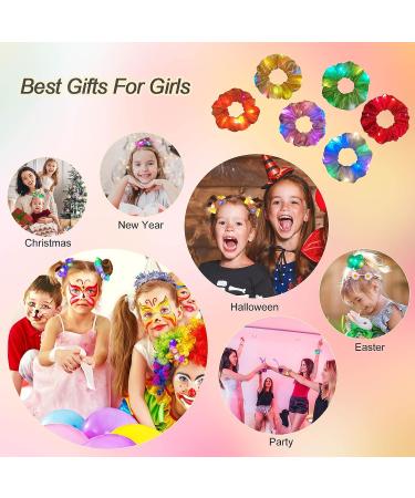Anglecai LED Hair Scrunchies - 10 Colors Light Up Hair Bands with 3 Modes | Glow in the Dark Elastic Hair Ties for Women Girls - Buy Online on SooperMarket.com
