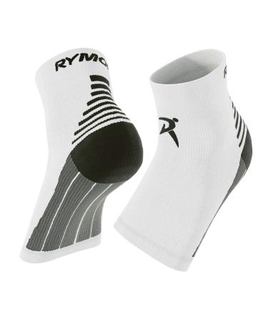 Rymora Plantar Fasciitis Support Socks -Small Arch Heel and Ankle Compression Socks -Flexible Foot Support Socks for Men and Women -White White (One Pair) Small: 16-21cm arch circumference