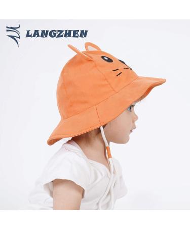 LANGZHEN Sun Protection Beach Hat for Baby Girls - Orange Tiger, 6-12 Months - Buy Online on SooperMarket.com