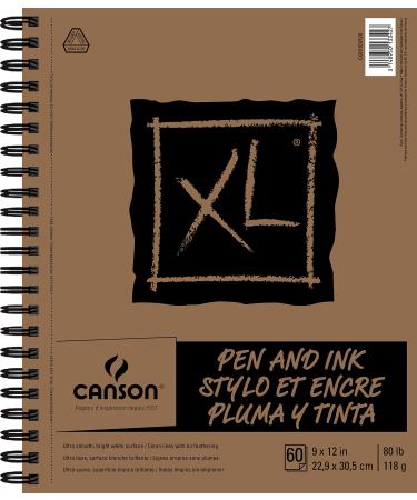 Canson C400100928 XL Series Pen & Ink White, 9-x-12-Inch 9x12 Pen & Ink Side Wire